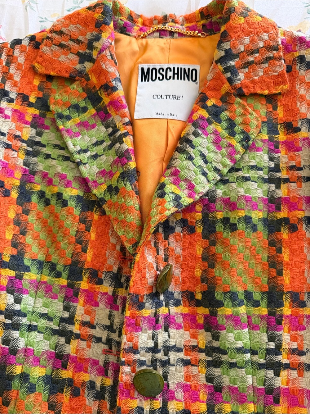 Moschino couture Lama wool made in Italy. Preowned